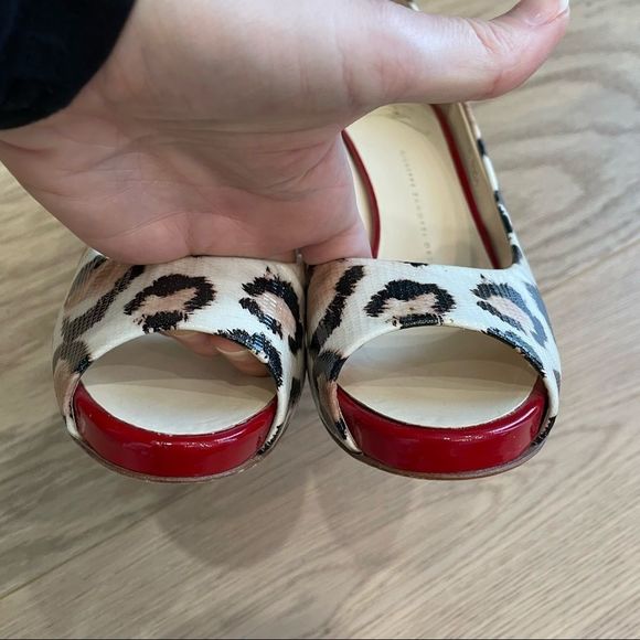 Giuseppe Zanotti Peep-Toe Heels | Black Patent Leather Stilettos | Size 38 1/2 - Picture 8 of 11